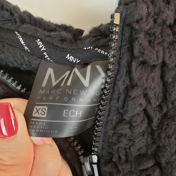 Marc New York plush Fleece zip up hooded sweater - Picture 5 of 5